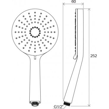 Dušo galvutė Flat XXL 2