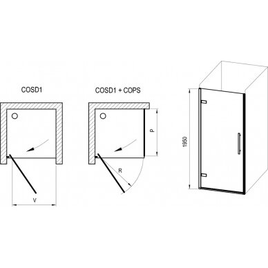 Dušo durys Cool! COSD1 6