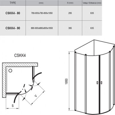 Dušo kabina Chrome CSKK4 5