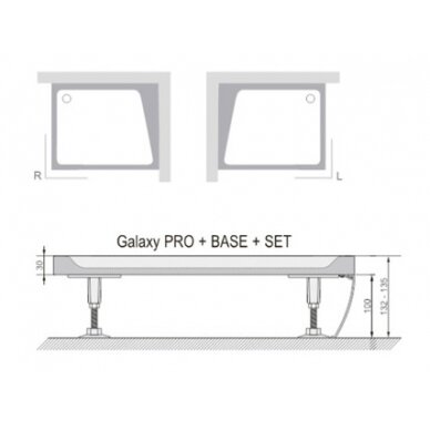 Padėklo apdailos plokštė Ravak Gigant Pro 120x90 R 1