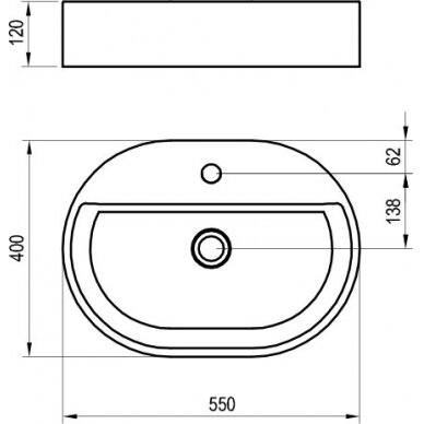 Keraminis praustuvas Ceramic Slim Shelf O 5