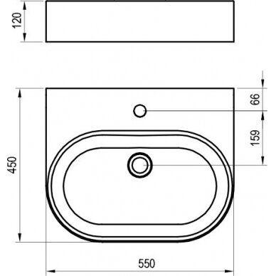 Keraminis praustuvas Ceramic Slim Wall O 5