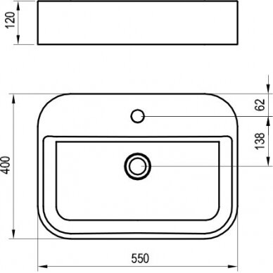 Keraminis praustuvas Slim Shelf R 5