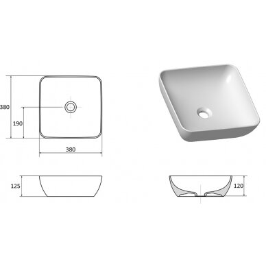 Keraminis praustuvas UNI 380 S SLIM 5