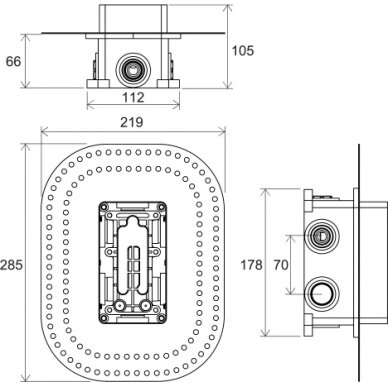 R-box Multi įmontuojamas maišytuvų mechanizmas, paslėptojo montavimo 5