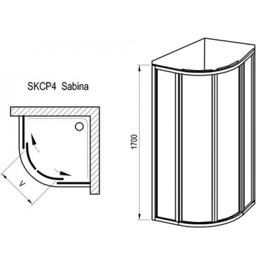 Žema dušo kabina Supernova SKCP4 Sabina 6